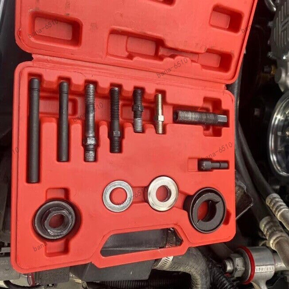 13PCS Power Steering Pump Pulley Puller Remover & Alternator Installer Tool Kits