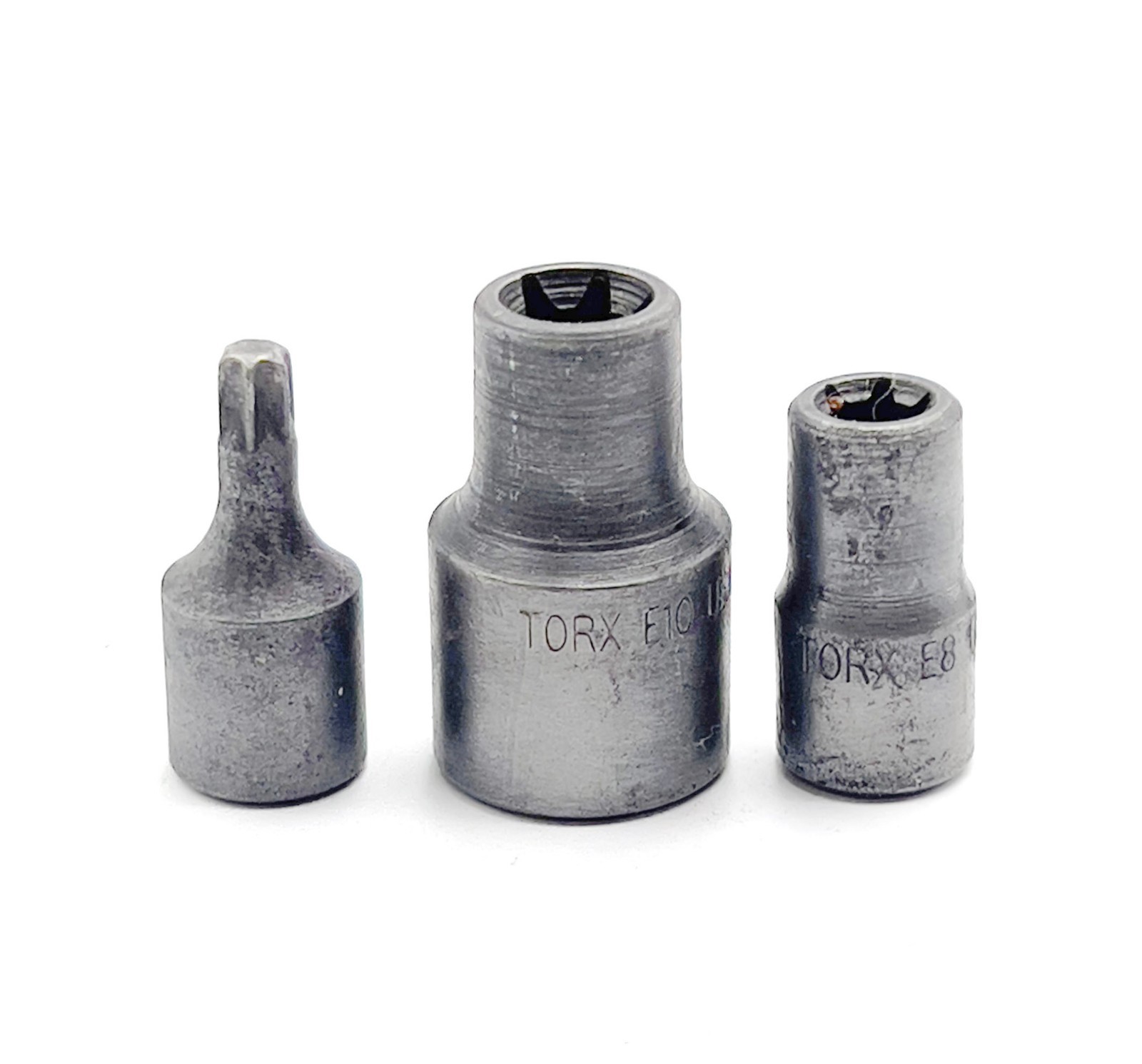 3pc Impact Sockets, External Torx 1/4″ E-8 & 3/8″ E-10 + FREE Square 1/4″ T-27