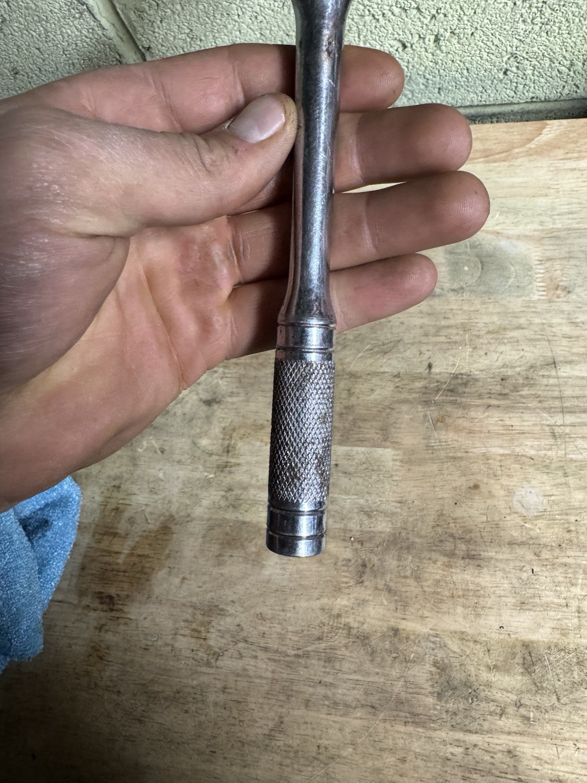Blackhawk 34945 3/8″ Ratchet Chrome Knurled Made In USA Vintage Round Head Drive
