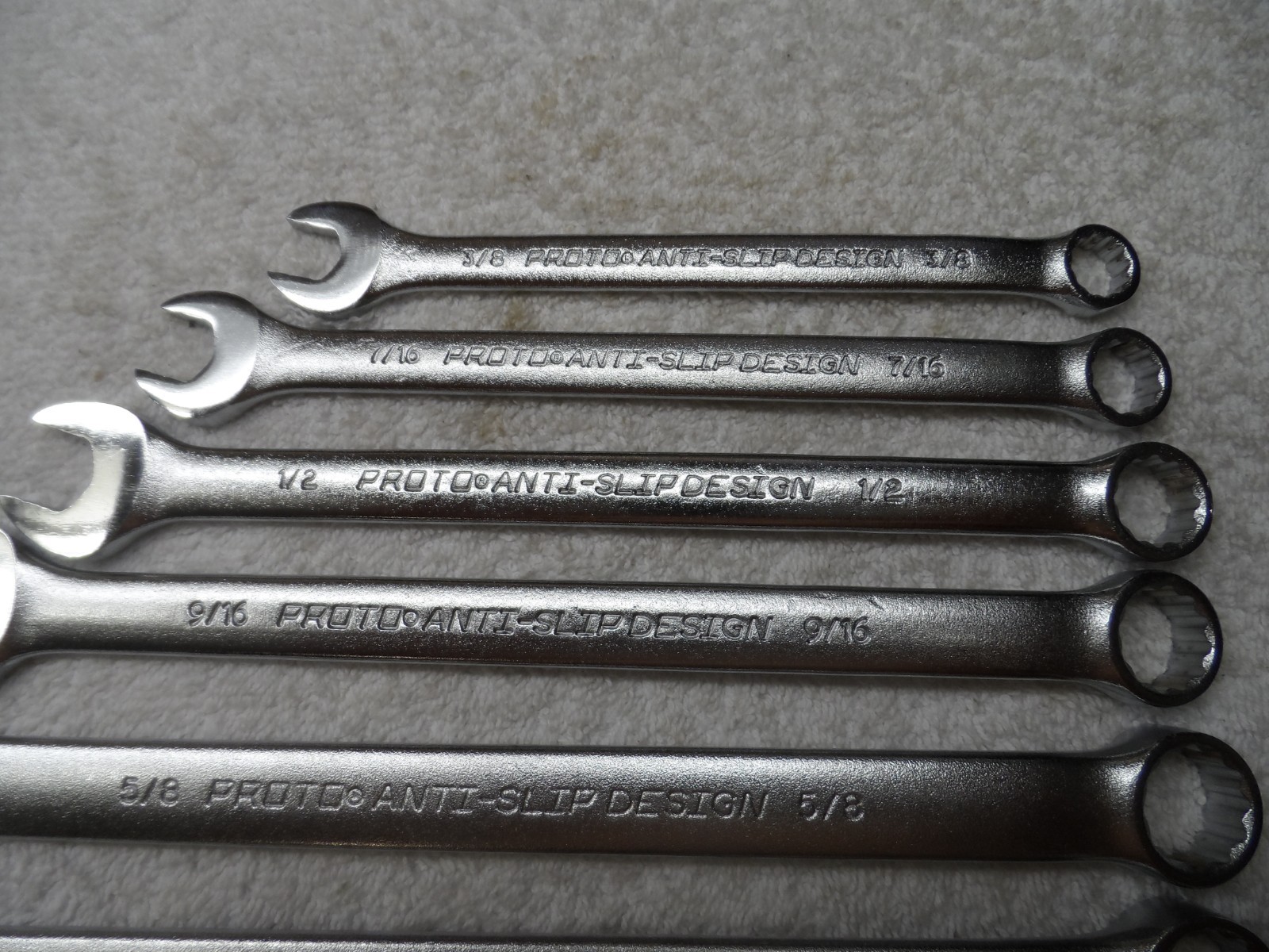 Proto Anti-Slip Design Standard SAE Combination Wrench Set USA 12pt – 7 pcs