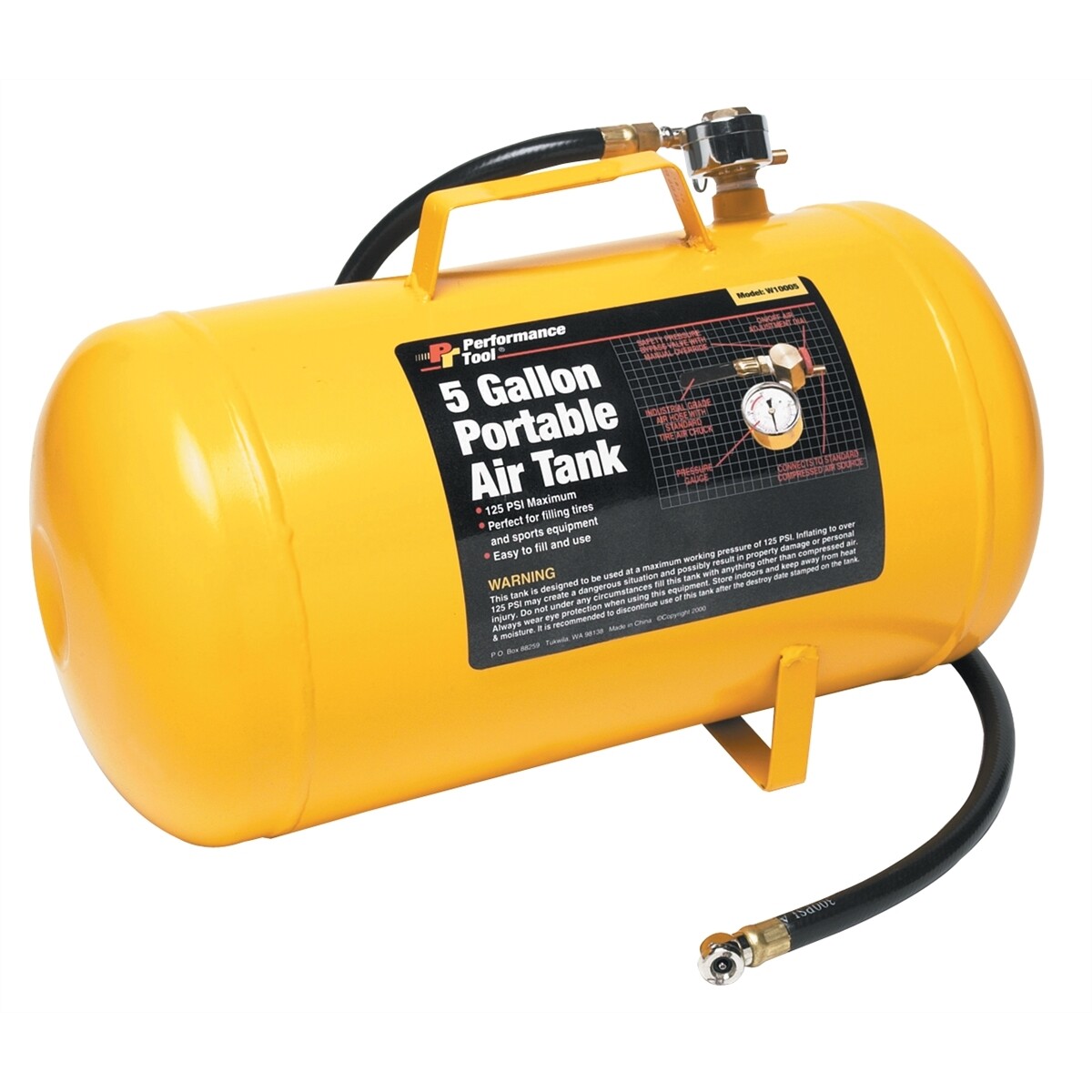 Performance Tool W10005 Portable 5 Gallon Air Tank New Free Shipping
