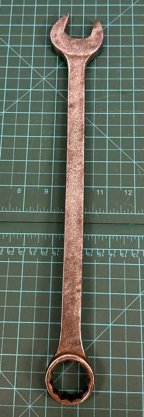 VTG Plomb 1 1/16 Pebble Combination Wrench 1234 USA Plvmb 12pt Open Box End