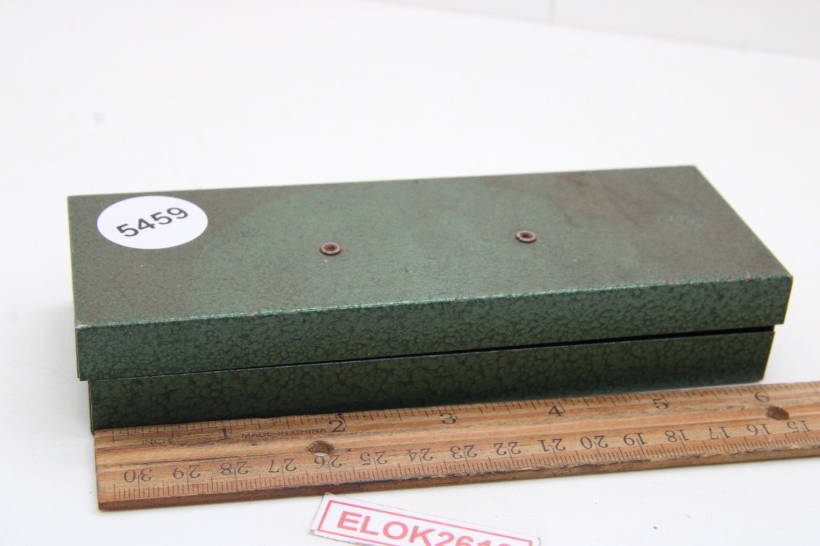 SK Tools 6-1/2″ x 2-1/4″ Green Metal Socket Set Tool Box w/Tray USA NO TOOLS