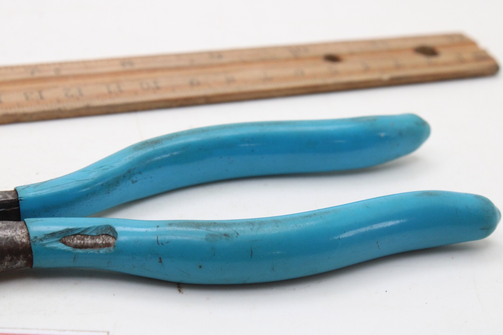 Channellock 317 8″ Straight Nose Blue Rubber Handle Pliers USA