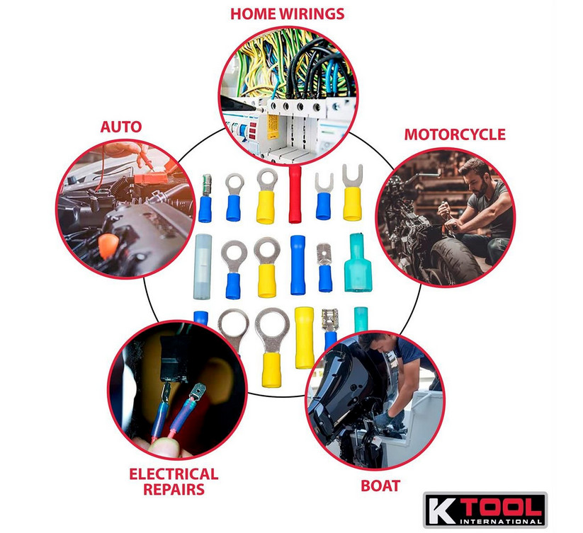 K TOOL INTERNATIONAL TERMINAL ASSORTMENT – 360 PIECES PLUS CASE – KTI00087
