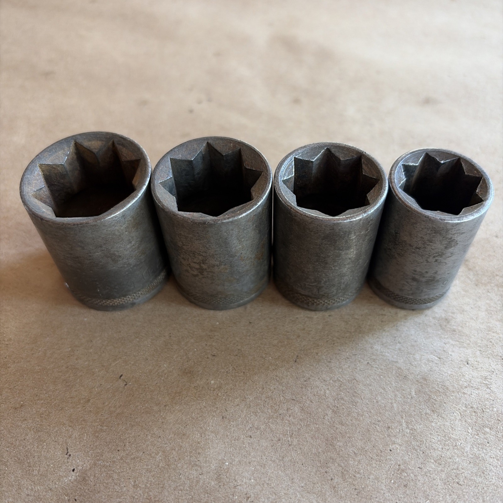 Rare 4 Pc. Craftsman BE 1/2″ Drive 8 Point Sockets 3/4″, 11/16″, 5/8″ & 9/16″
