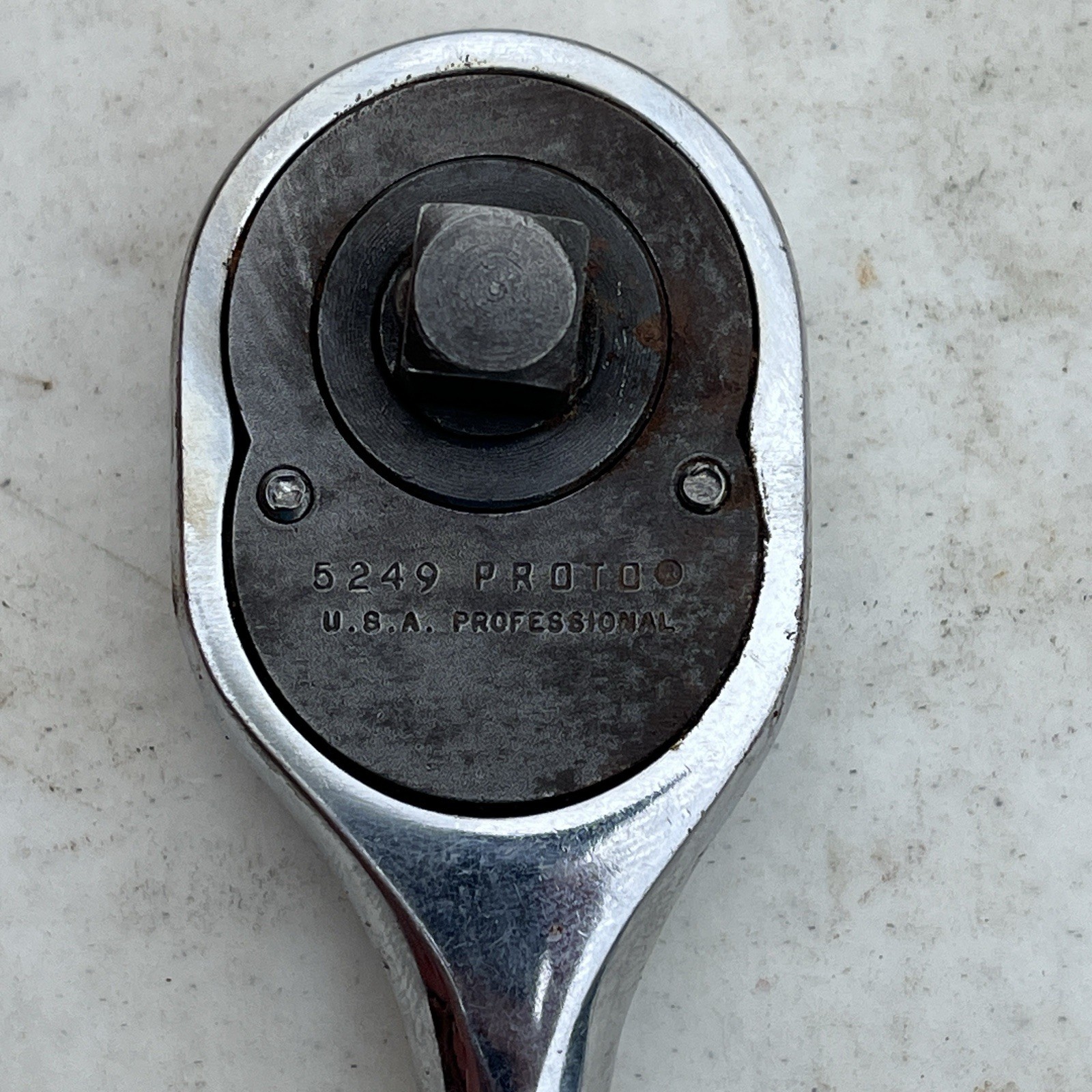 PROTO Tools Pear Head Ratchet 5249 3/8″ Drive Polished chrome 7” Long