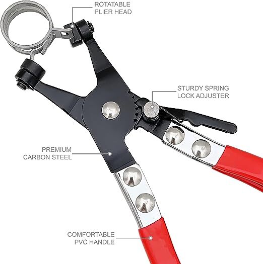 230/50PCS Spring Hose Clamps Fastener Kit Fuel Line Water Pipe Tube Clips+Pliers