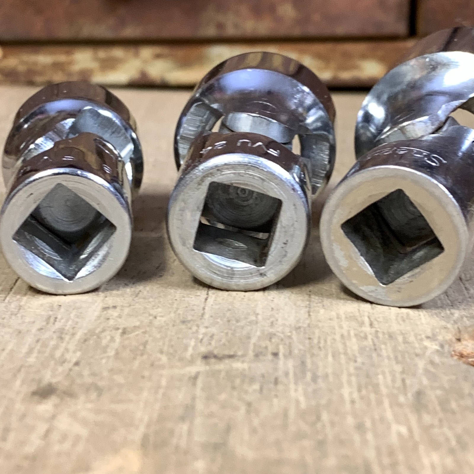 Snap-on Swivel Socket Lot 3/8” Drive ~ 5/8” 3/4” 7/8″ ~ 12 Point – 3 pieces USA