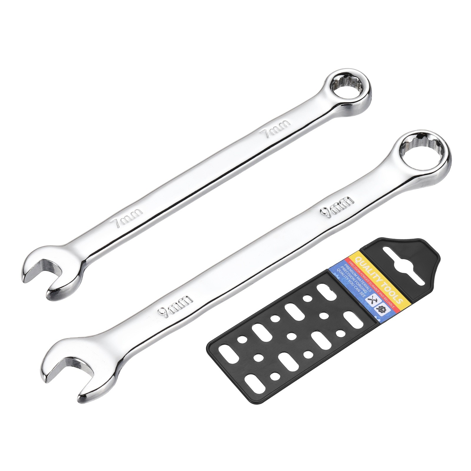 7mm 9mm Metric Combination Wrench, | Silver CR-V Steel, 2-Piece