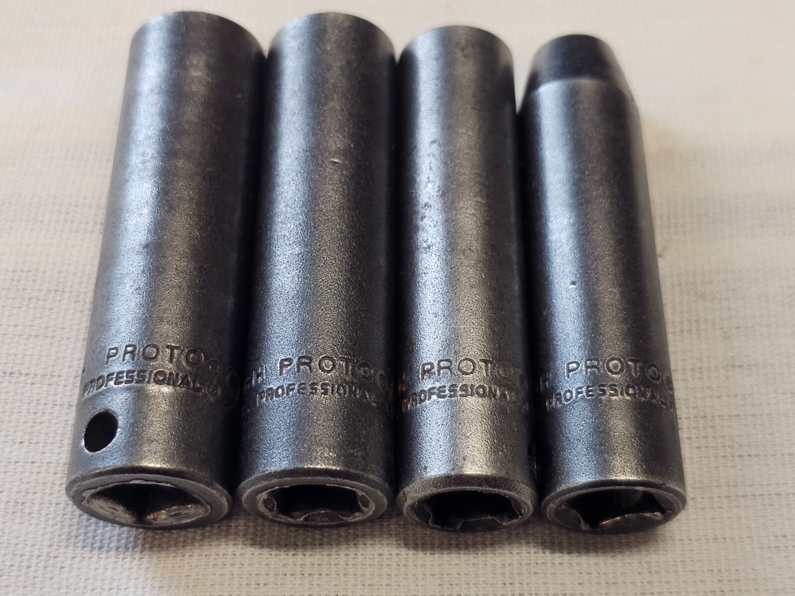 4 Proto Professional Impact Deep Well Sae Socket Set 3/8″ Drive 9/16 1/2 5/16