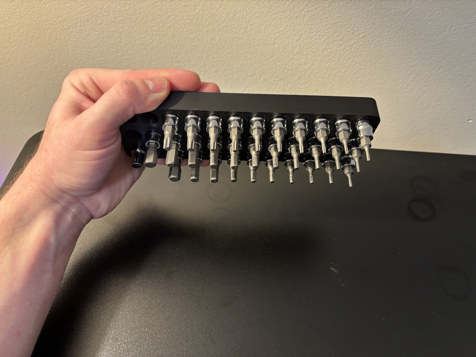 Magnetic Socket Organizer, 1/4 Drive Hex and Torx Bits