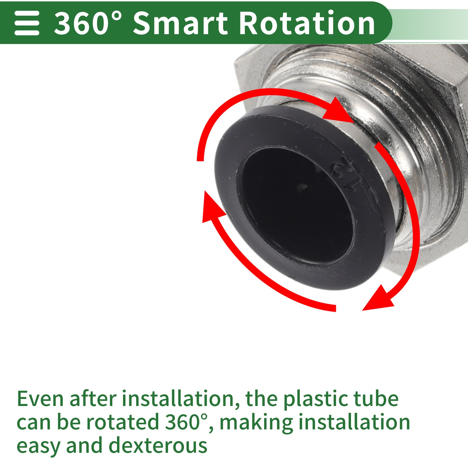 for Push to Fittings Male Straight Fitting 15/32″ 12.7mm 1/4″ BSPT Black