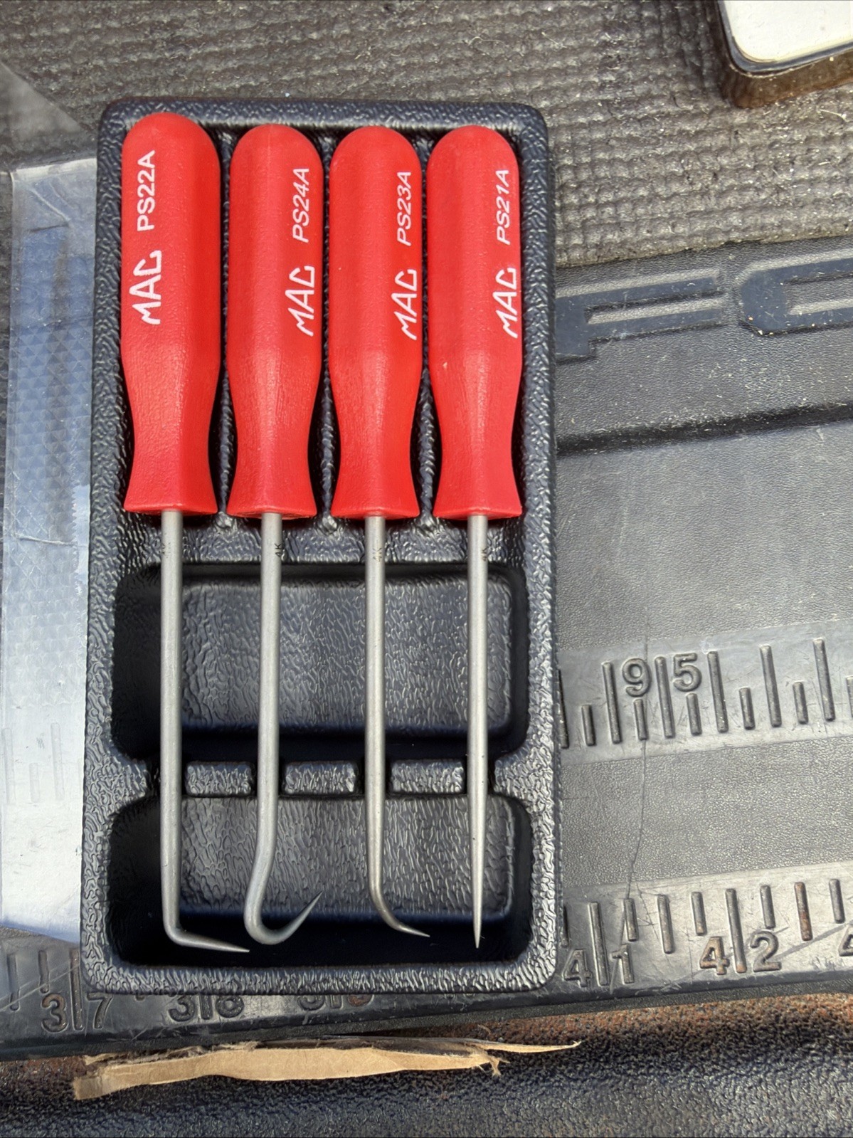 Mac Tools Rare Red Hard Handle Mini Auto Pick Set Ps4SA NEW OLD STOCK Comfort Gp