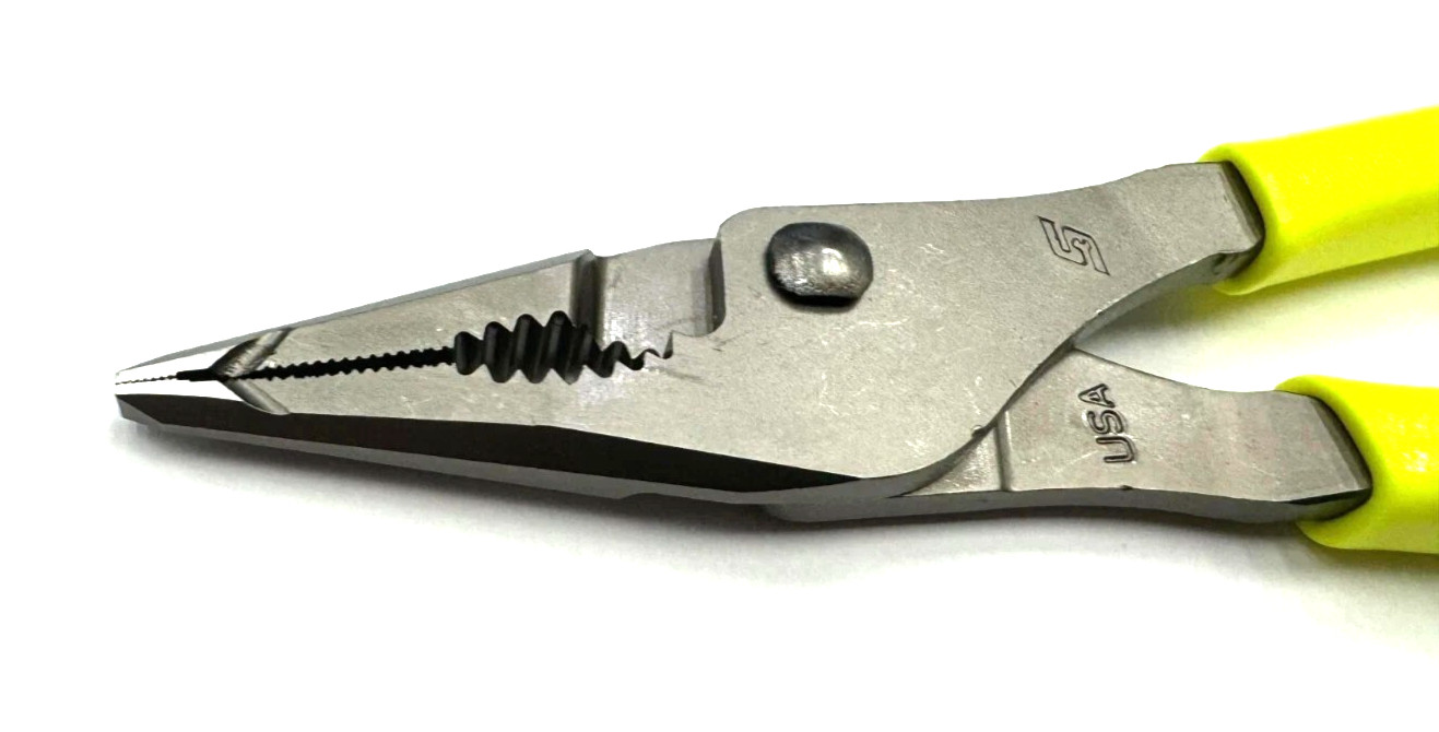 New Snap-on™ Yellow 7″ Soft Grip Long Nose Slip Joint Pliers LN46ACF LN46ACFHV