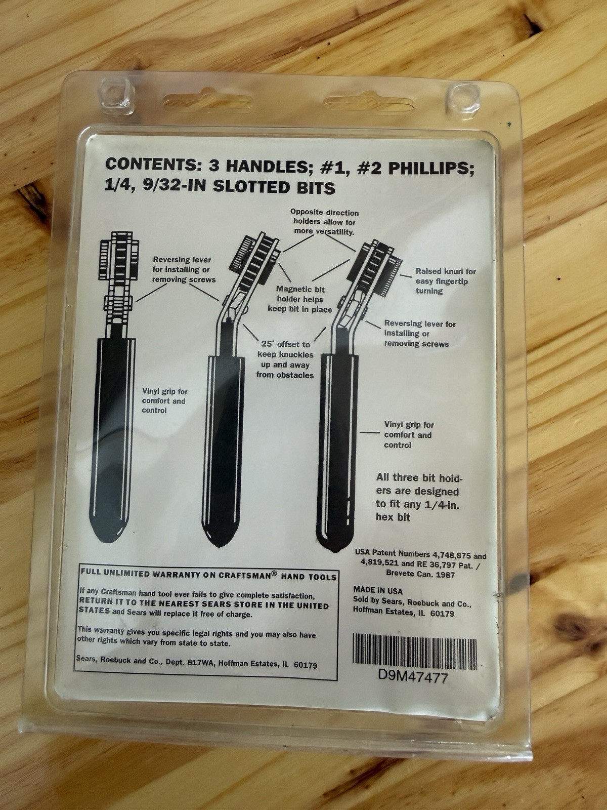 Craftsman 7pc Offset Screwdriver Bit Ratchet Wrench Set, made USA – Part # 47477