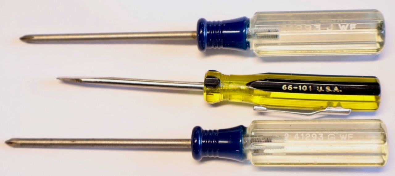 (3) Craftsman & Stanley 100 PLUS Small Pocket Size Screwdrivers / Mt Top Tools