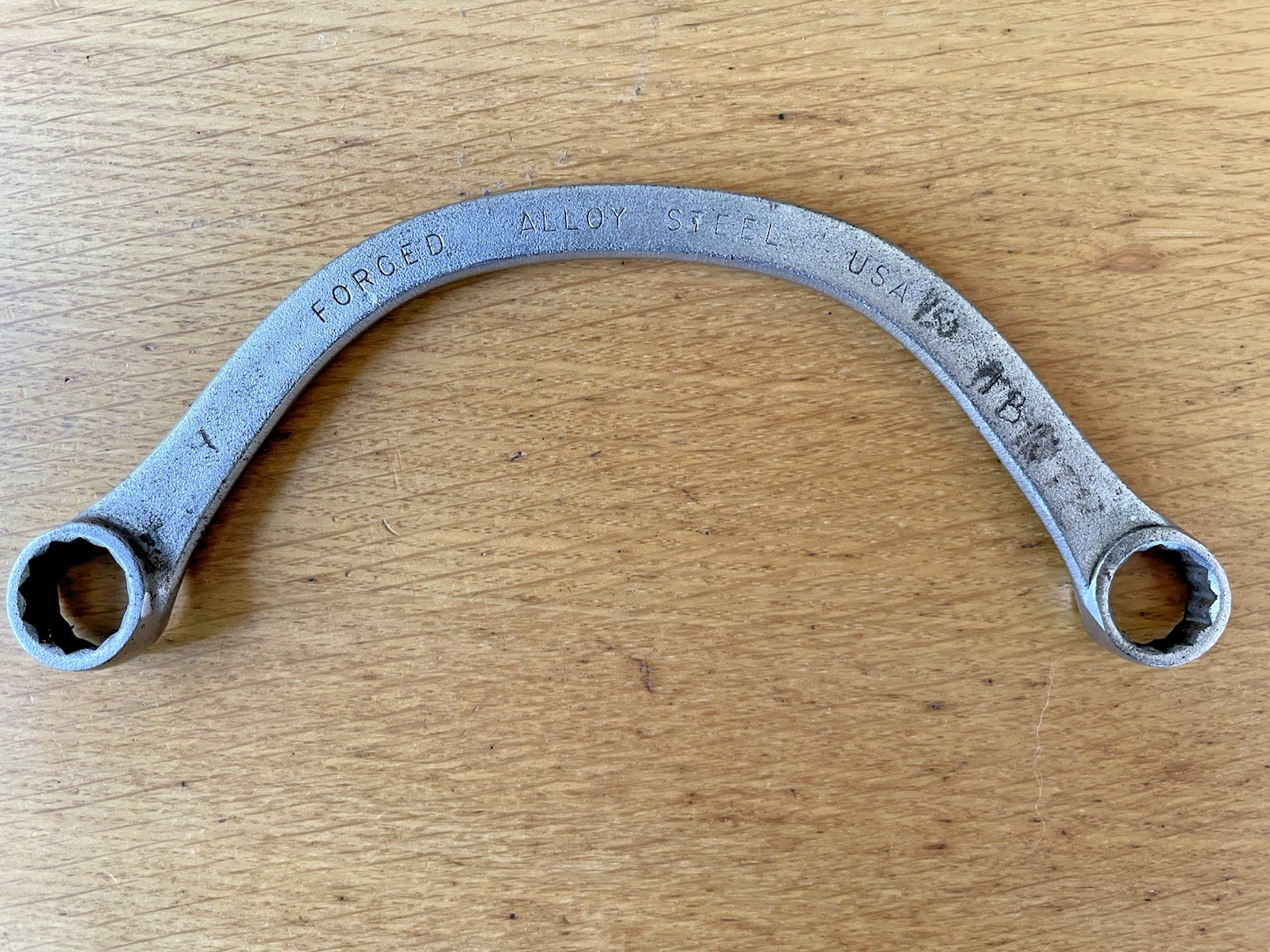 Vintage 9/16 5/8 Half Moon Box Wrench, 12-Point, Forged Alloy Steel, Made In USA