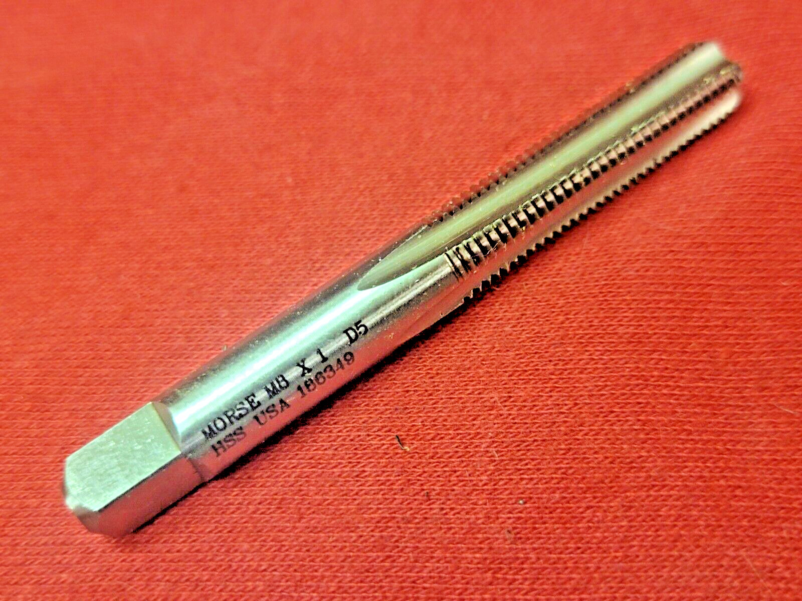 M8 X 1.0 8MM Bottom Hand Tap Morse MT3838120 HSS USA RH D5 Metric 4 Flute