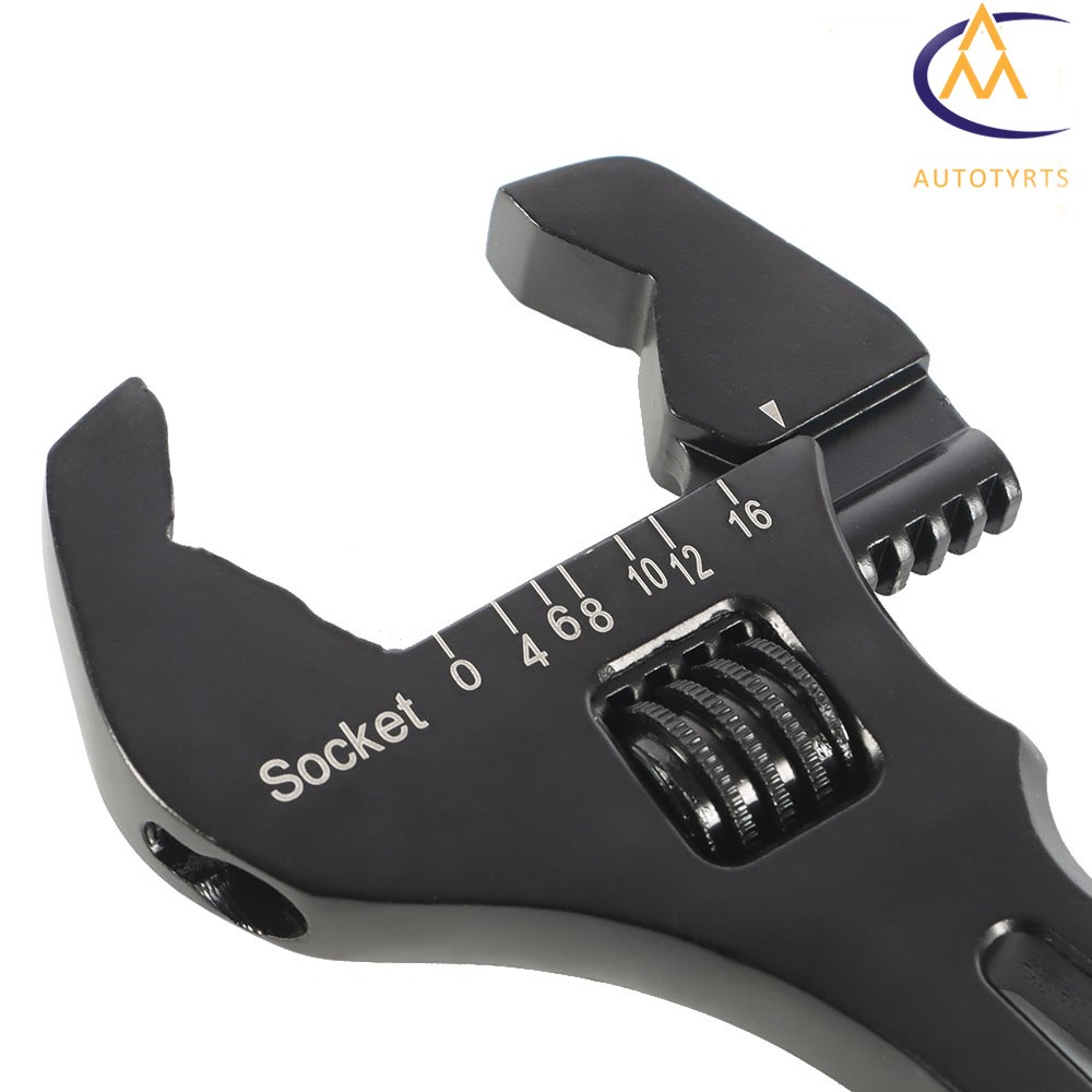 Adjustable Wrench Black Aluminum Tool Spanner 3AN – 16AN for Hose End Fitting