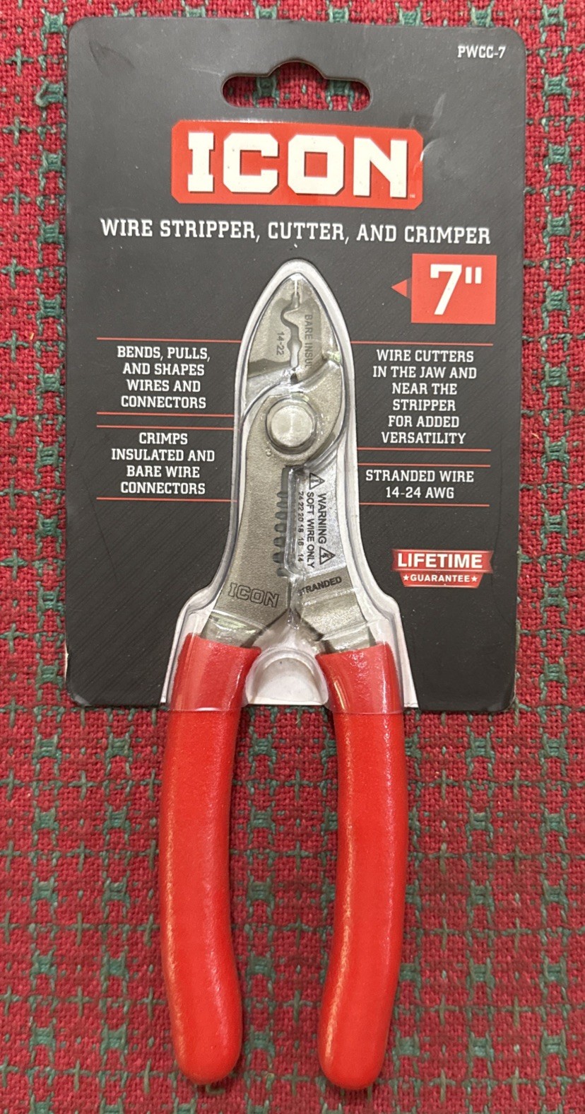 ICON 70592 7″ Inch Wire Stripper Cutter Crimper Pliers Brand NEW PWCC-7