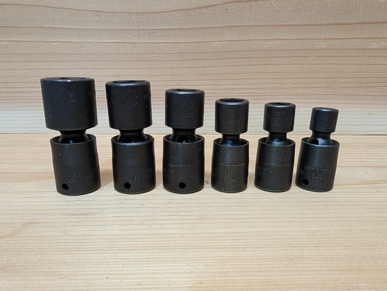Snap On 106iptma 6 Pc SAE Shallow Swivel Impact Socket Set 1/4” Drive W/ Tray