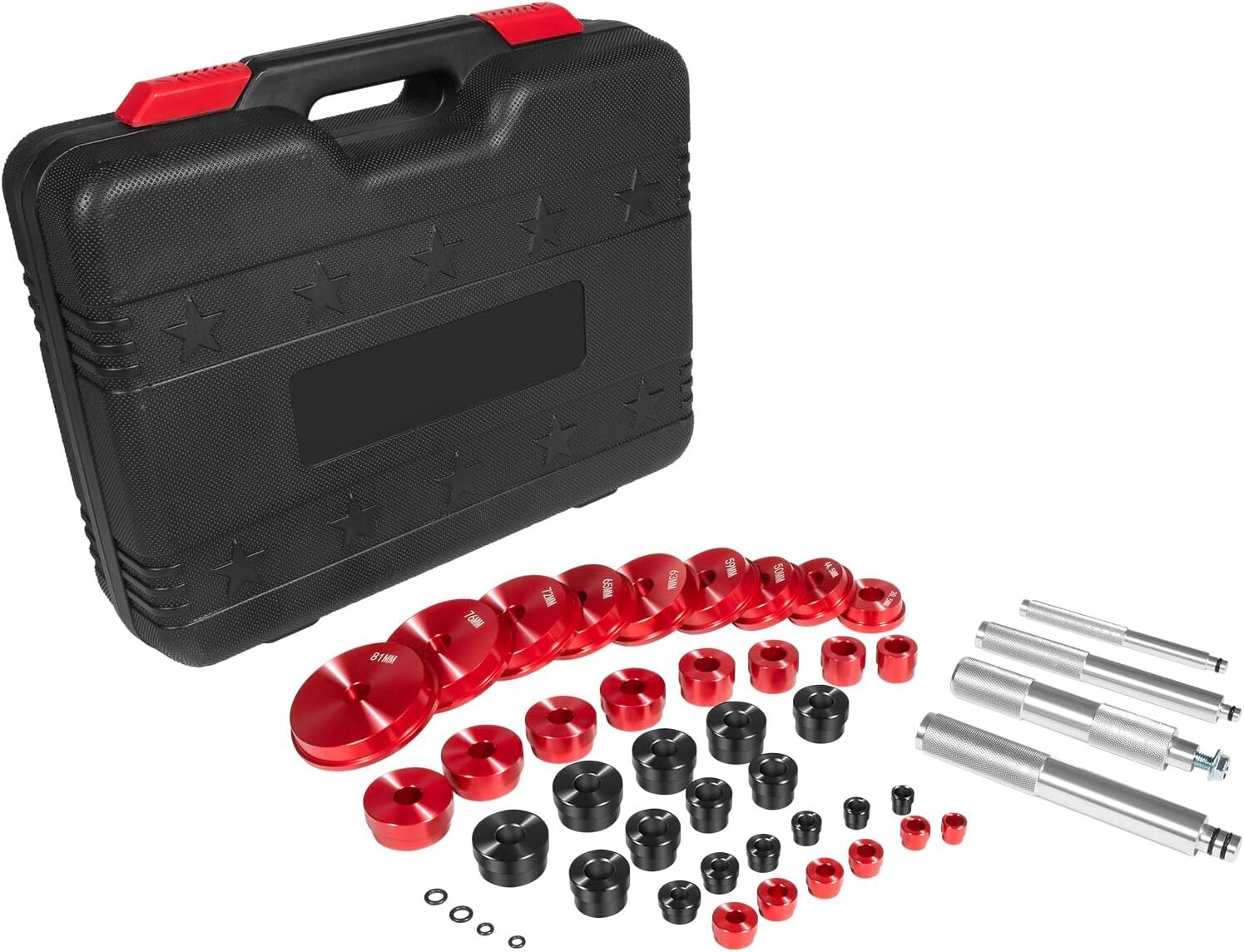 Bearing Race & Seal Driver Set, 39 Adapters & 4 Sturdy Handle, Bearing Press Kit