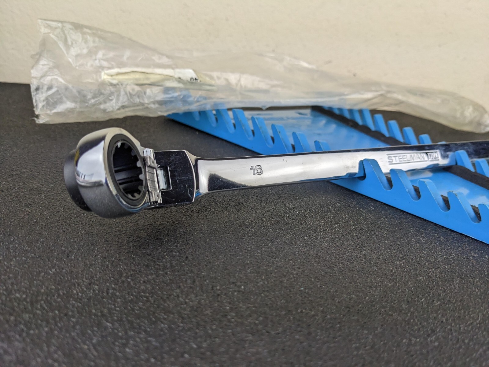 #bi851 Steelman Pro NEW Ratcheting Wrench Metric 16mm 18mm Flex Reversible