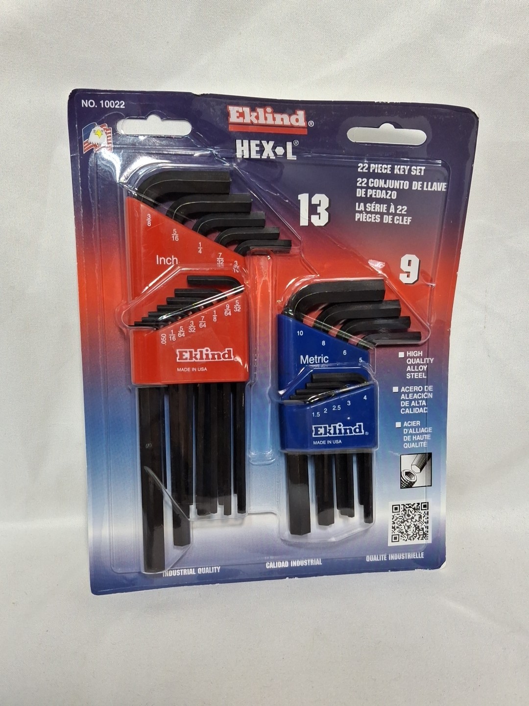 Eklind Tool 10022 22 Piece Combination Short & Long Hex-L Hex Key Sets, USA