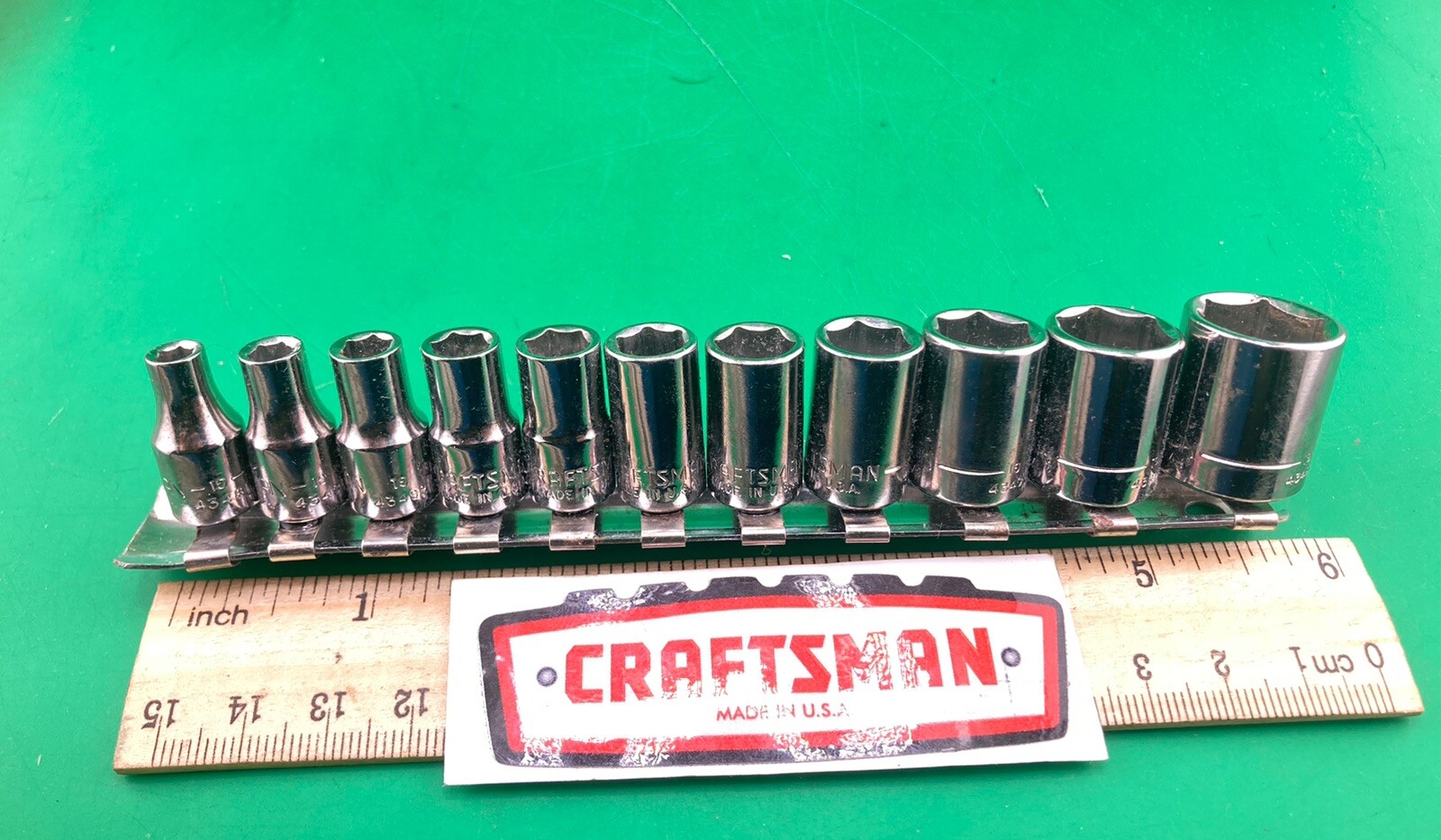 11 Piece Craftsman USA 1/4” Drive 6 Point SAE 9/16” To 5/32 Racked Set Lot(NOS)