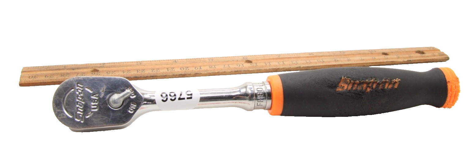 Snap-on FH80 3/8″ Standard Ratchet 80 Tooth Damage to Soft Grip Orange 9.5″ USA