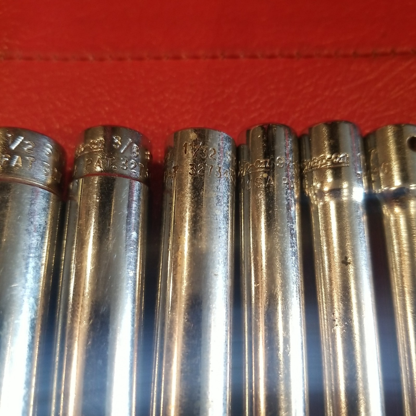 Snap-On 1/4 Drive 6Pt SAE Deep Socket STM* Set. Missing 11/16 & 7/16. 8 Pieces