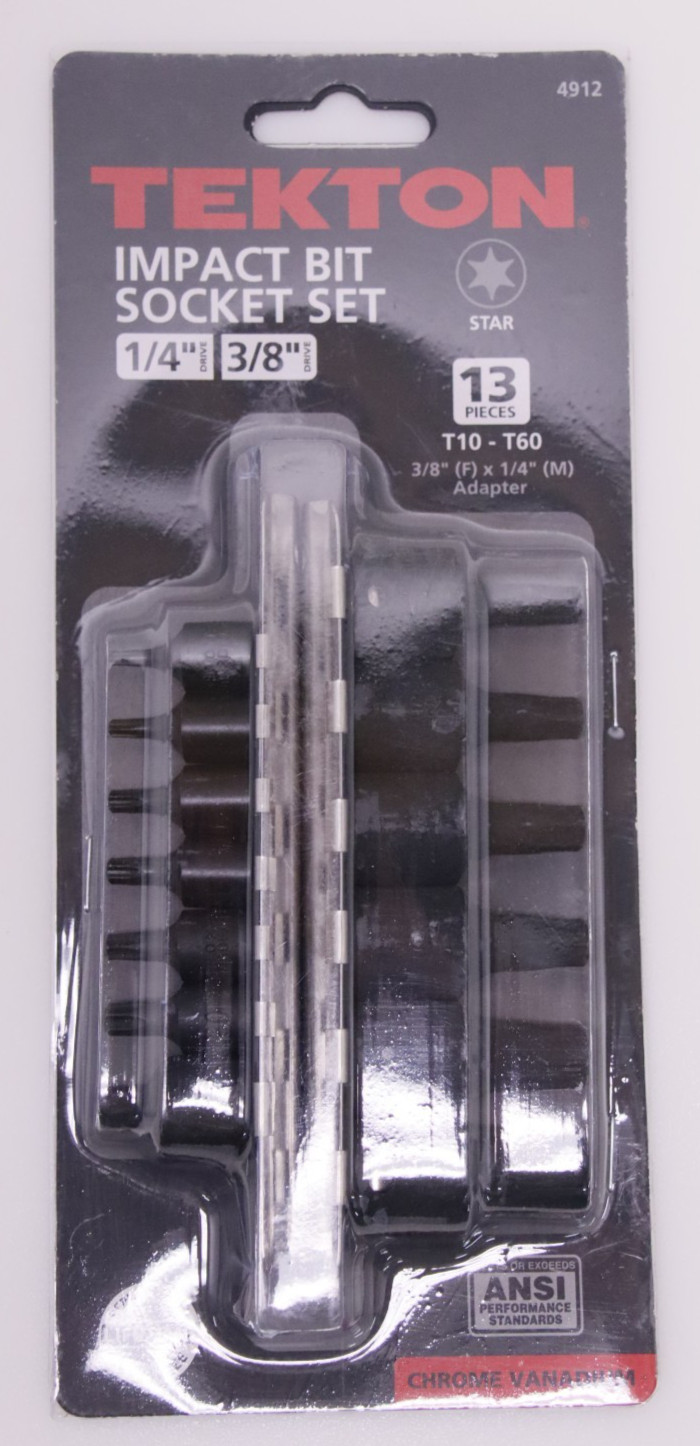 Tekton 1/4 In. And 3/8 In. Drive T10-t60 Impact Star Bit Socket Set – New