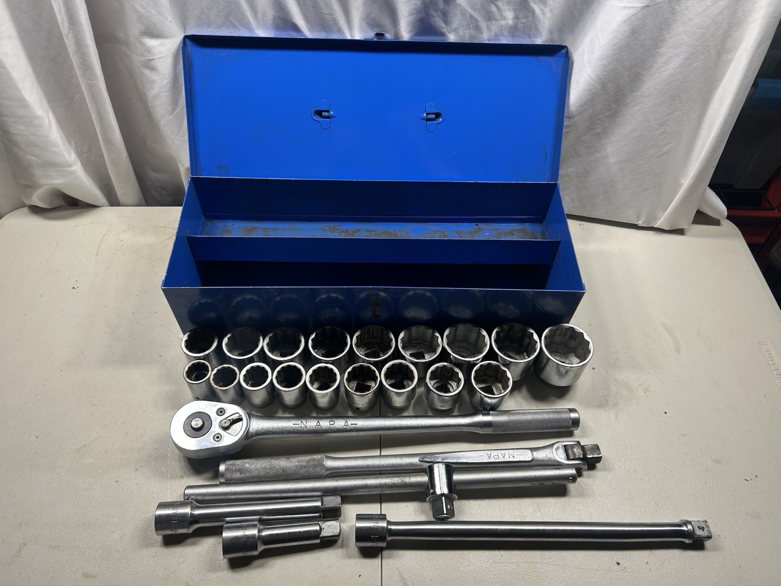 NAPA USA Made 3/4” DRIVE 12 POINT SHALLOW SOCKET SET, 24 Piece 15/16” To 2”