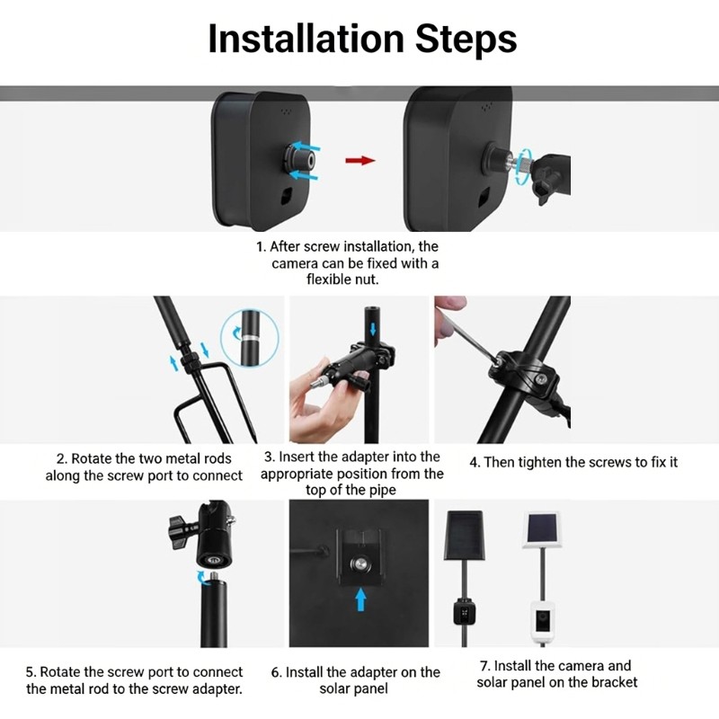 Universal Outdoor Security Camera Ground Stake Mount Adjustable For