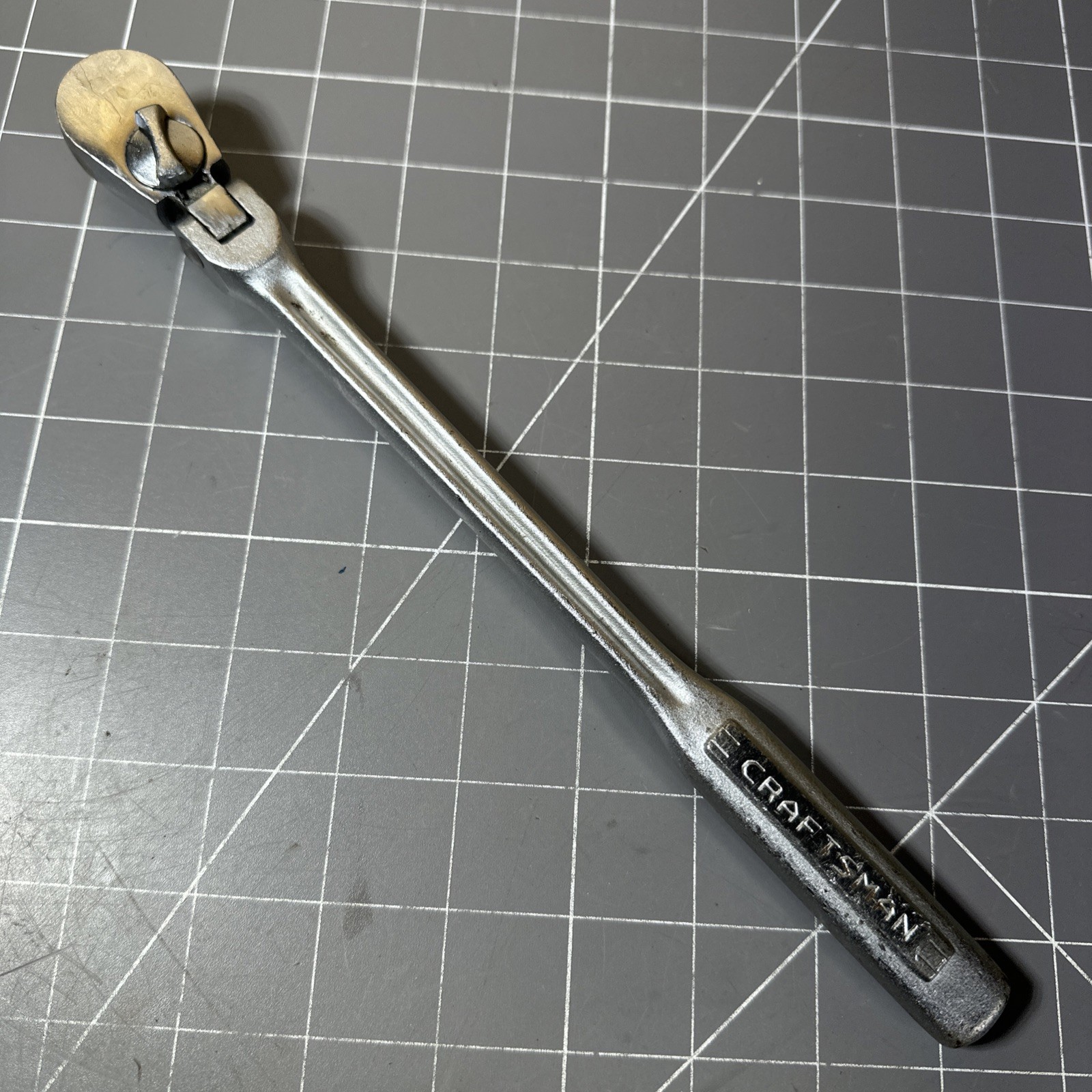 VINTAGE CRAFTSMAN -V- 3/8″ DRIVE FLEX HEAD QR OIL PORT RATCHET USA