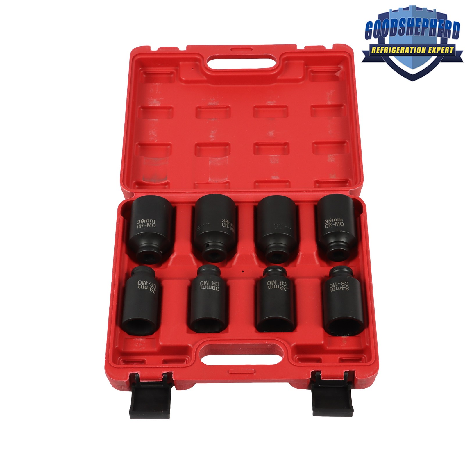 1/2-Inch Drive Deep Spindle Axle Nut Impact Socket Set 12 Point 1/2″ 8PCS
