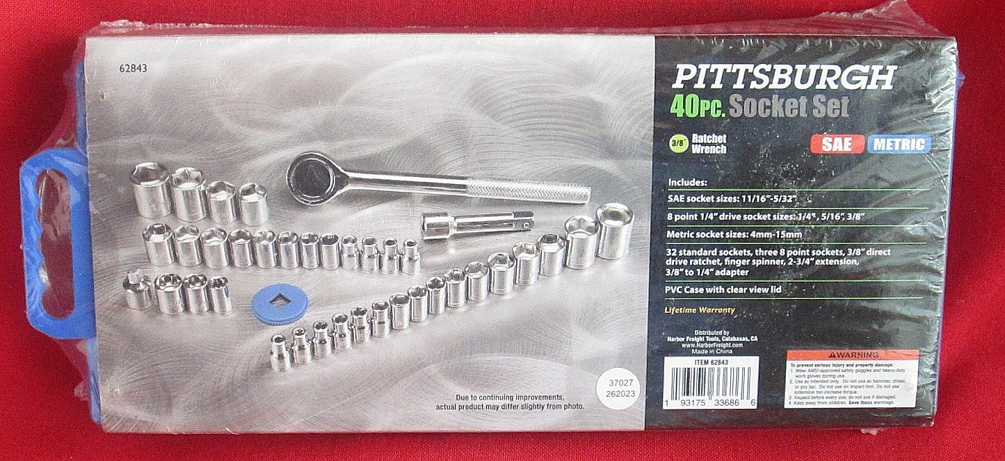 New in Sealed Package Pittsburgh 40 Piece Socket Set – Standard and Metric