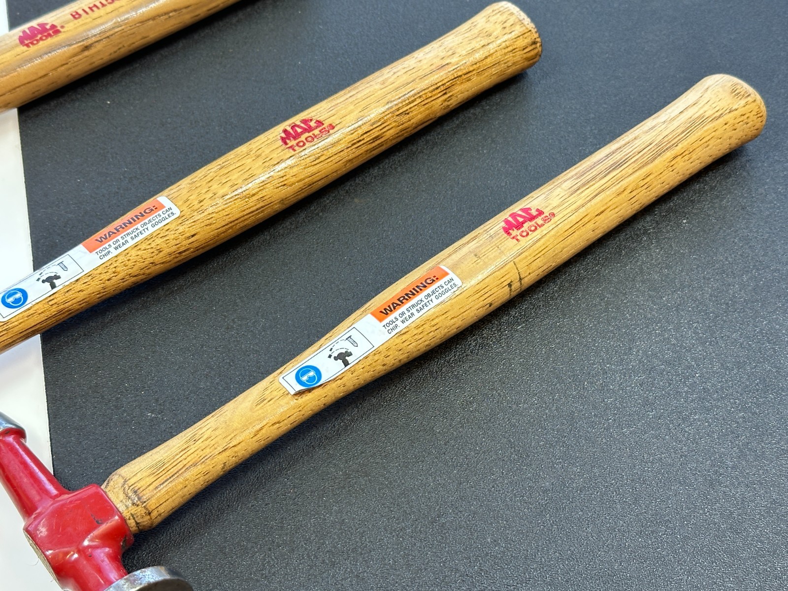 MAC Tools USA 3pc Red / Wood Handle Auto Body Hammer Mallet Set Lot, BTH Series