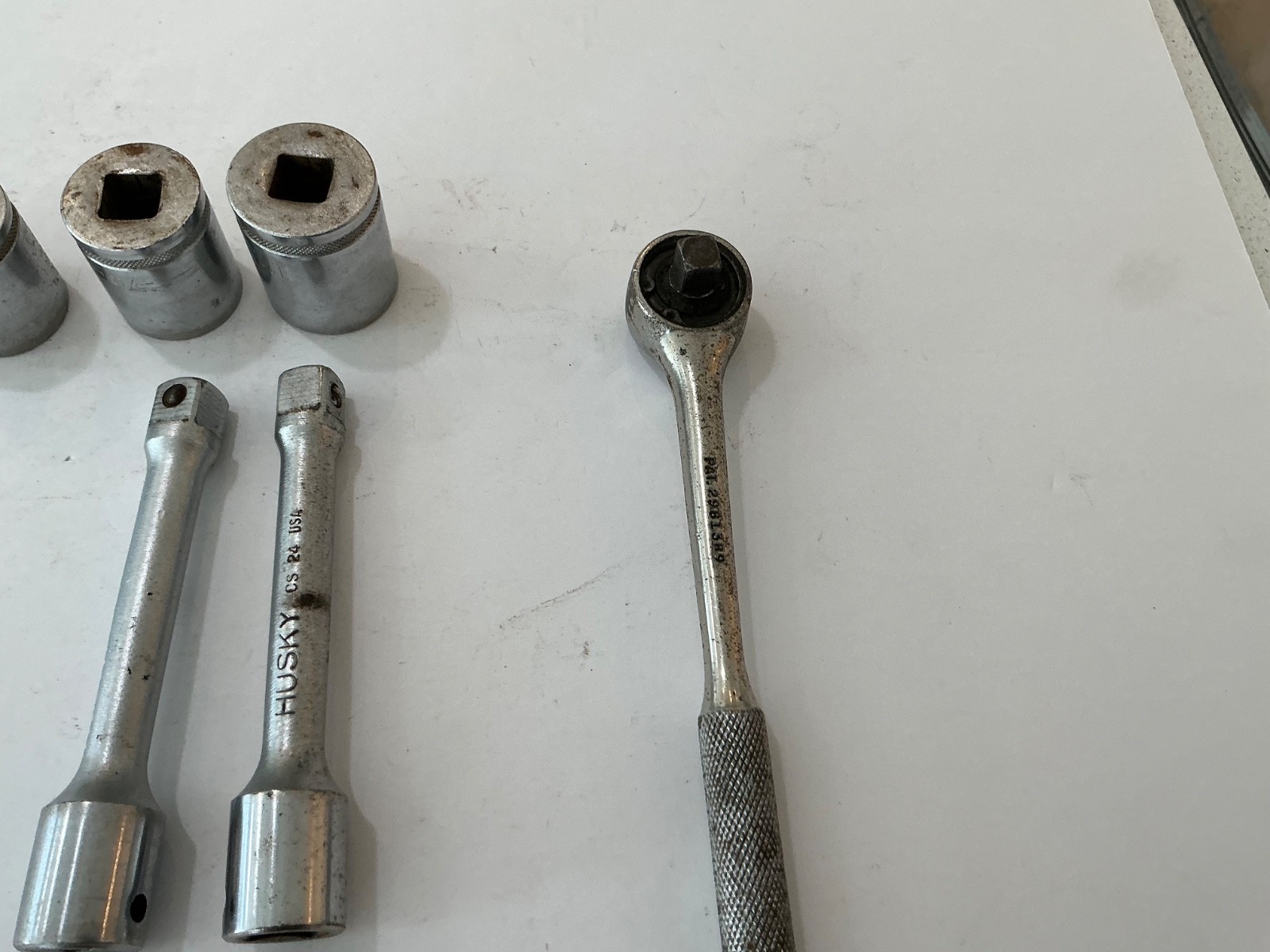 Vtg Asst Husky sockets, extensions & ratchet 10 pc USA made all for $25