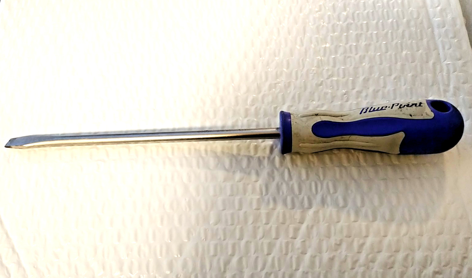 BLUE POINT 3/8″ FLAT / SLOTTED SCREWDRIVER, 12” LONG *COMFORT HANDLE*