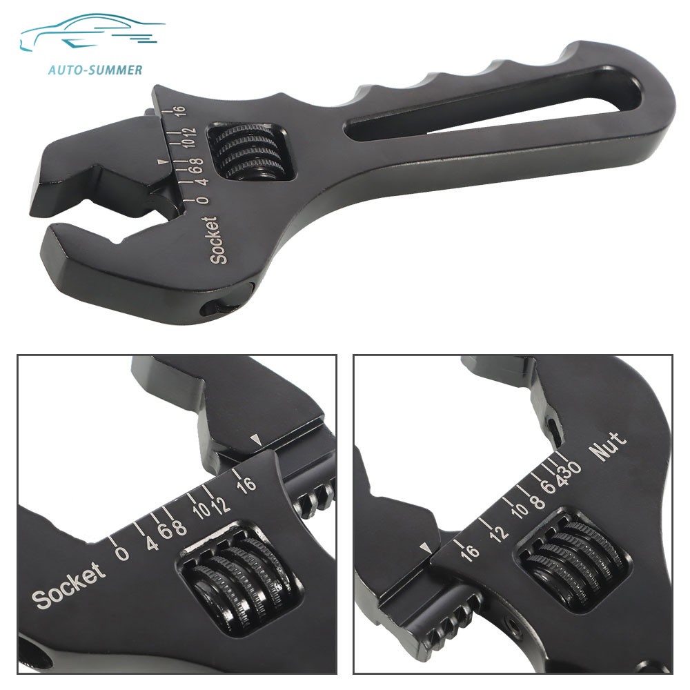 New Black Adjustable Aluminum 3AN-16AN Wrench Spanner Tool For Hose End Fitting