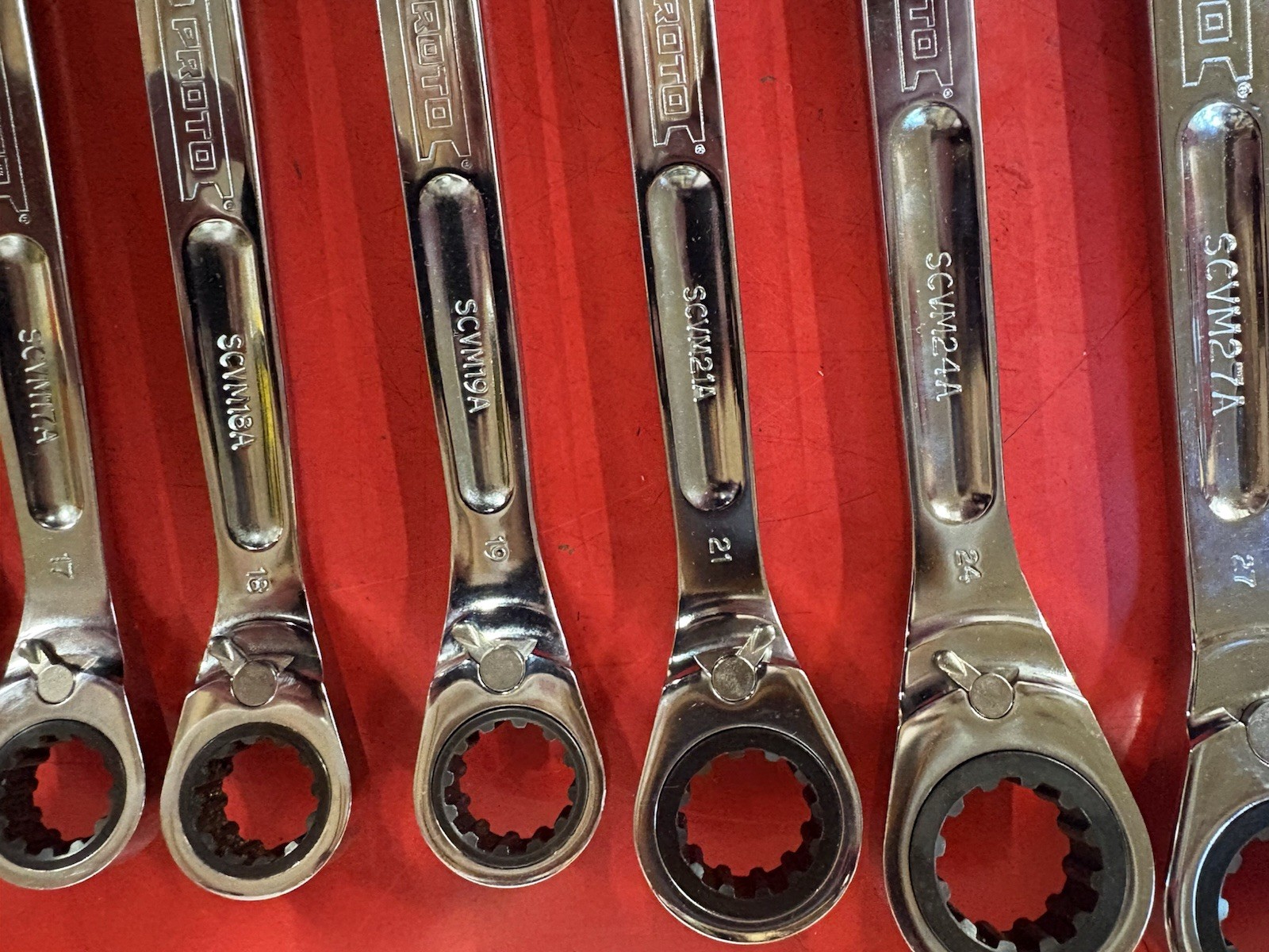 Proto 19 Piece Metric Ratcheting Combo Wrench Set MADE IN USA