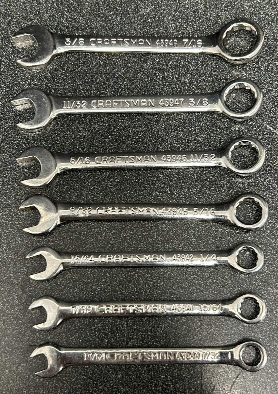 Craftsman USA 7 Piece Mini Wrench Set 43948 43947 43946 43945…FREE SHIPPING