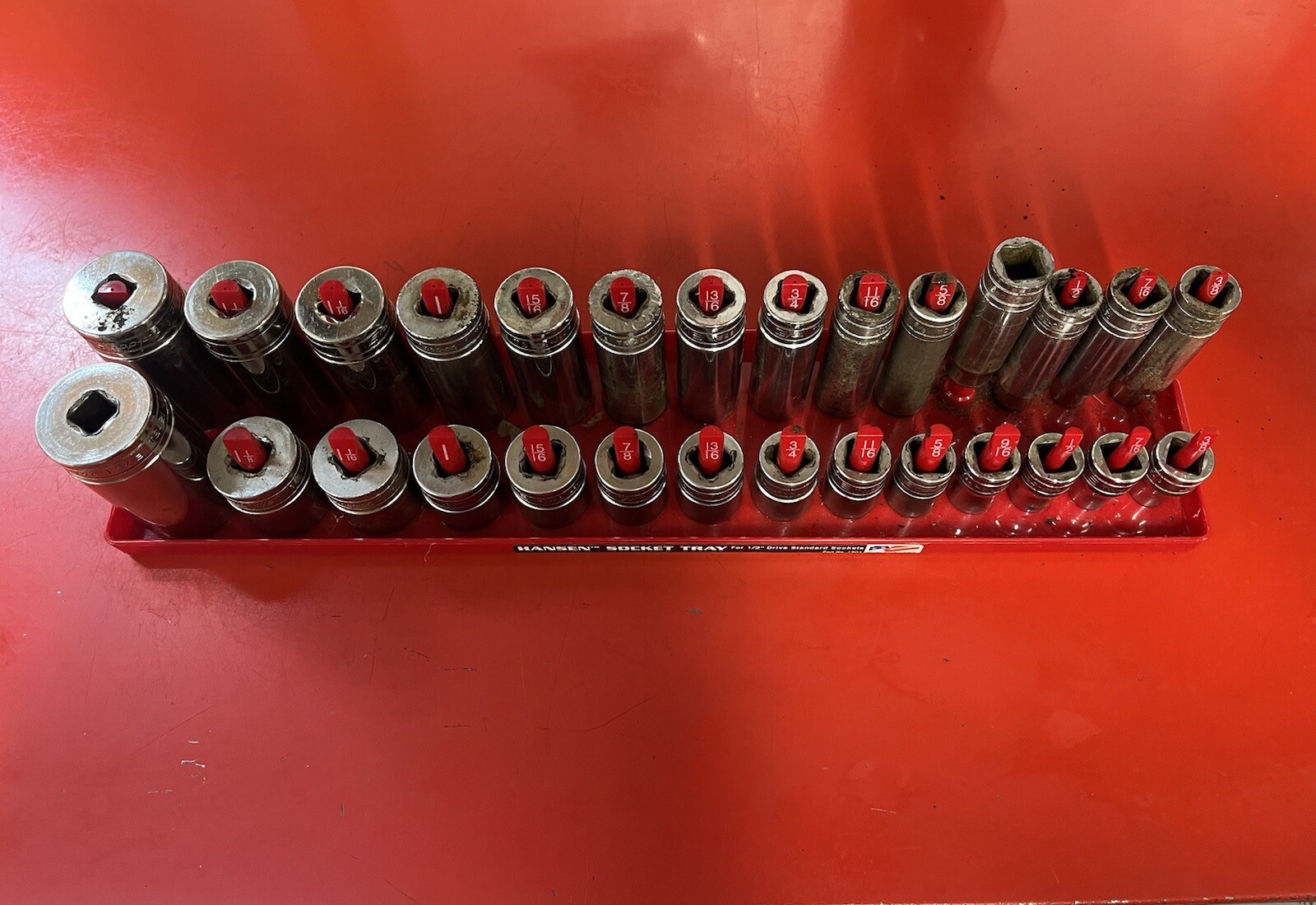 Snap-on Tools USA 28pc 1/2″ Drive SAE Chrome 6pt Shallow & Deep TS