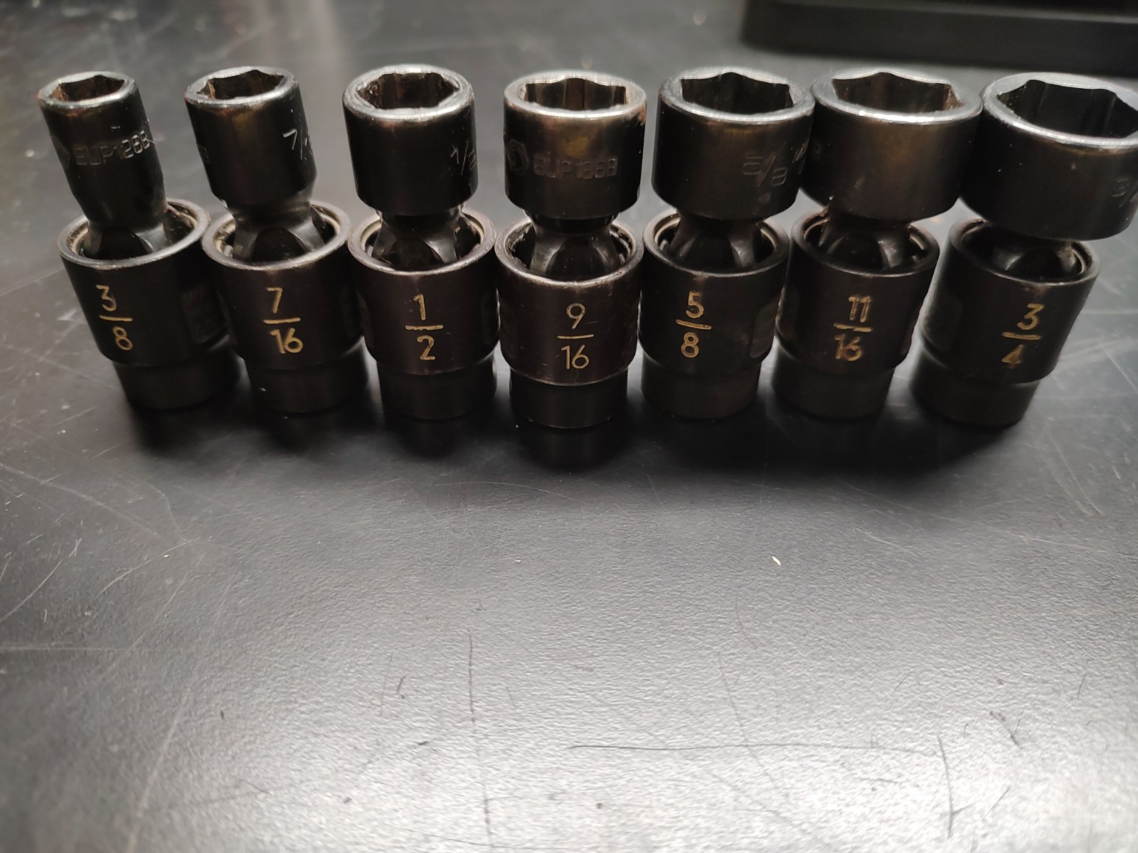MATCO TOOLS SBUP76T 3/8″ DR 7 PC 6 PT SAE IMPACT UNIVERSAL SWIVEL SOCKET SET