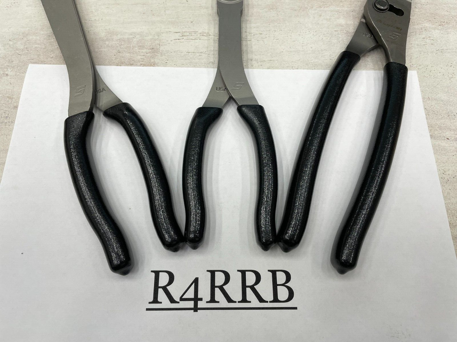 Snap-on Tools NEW 3 Piece BLACK Soft Grip Heavy Duty Pliers Lot Set PL330ACFBK