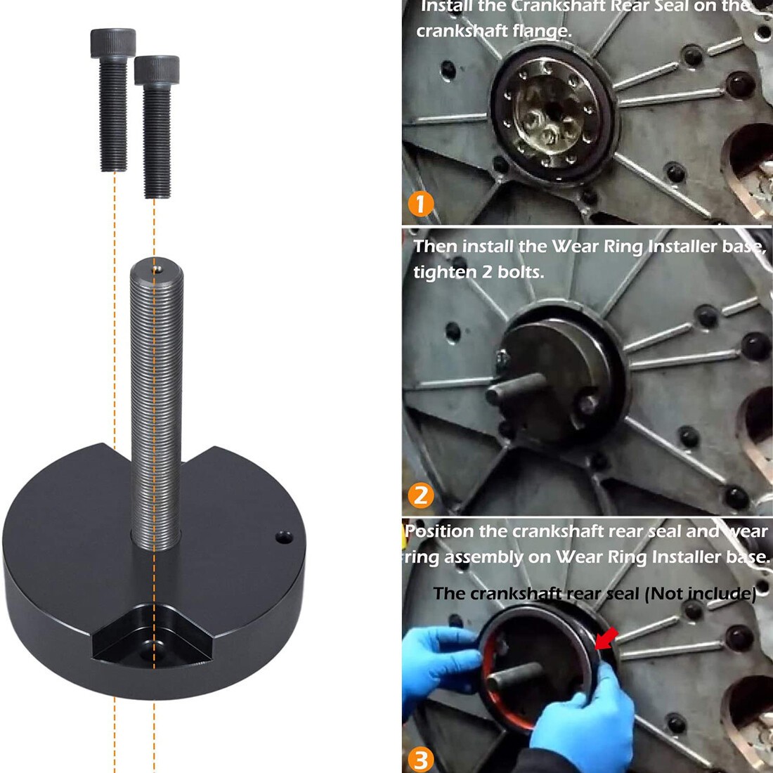 Crankshaft Front & Rear Main Seal Installer Tool For Ford 4.5/6.0/6.4L F-250/350