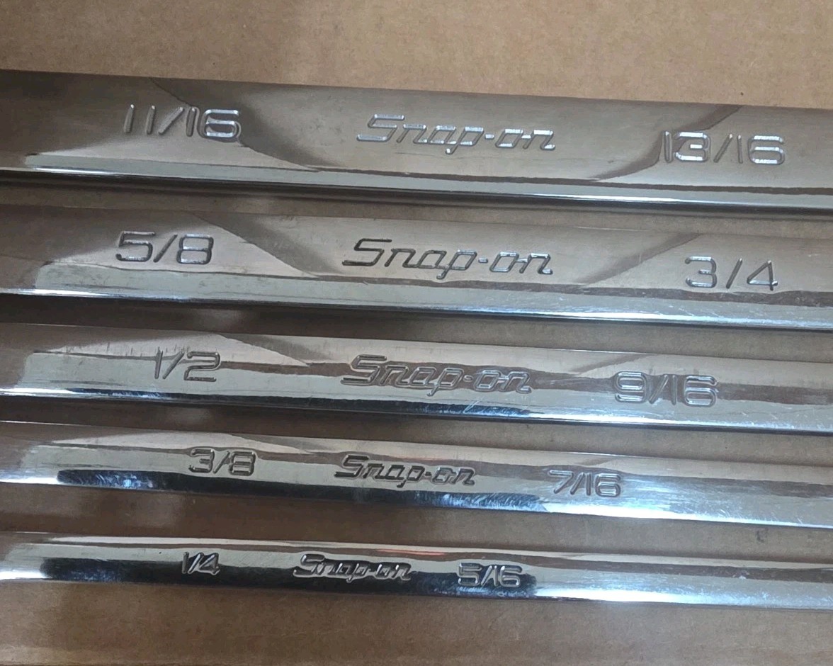 Snap-on Tools USA NEW 5pc SAE High Performance 0° Box End Wrench Set