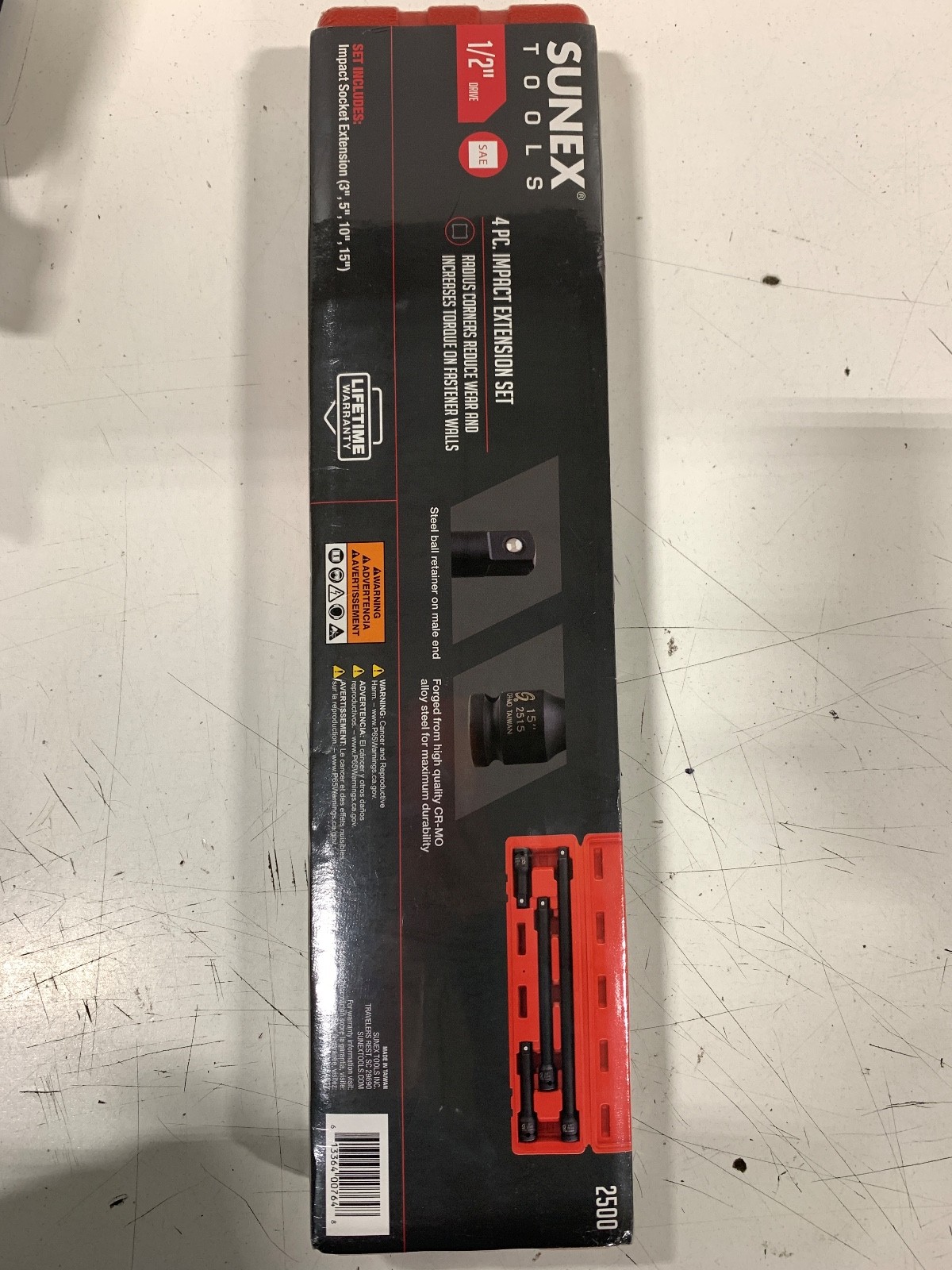 SUNEX Tools 1/2″ Drive 4pc Impact Extension Set – BLACK